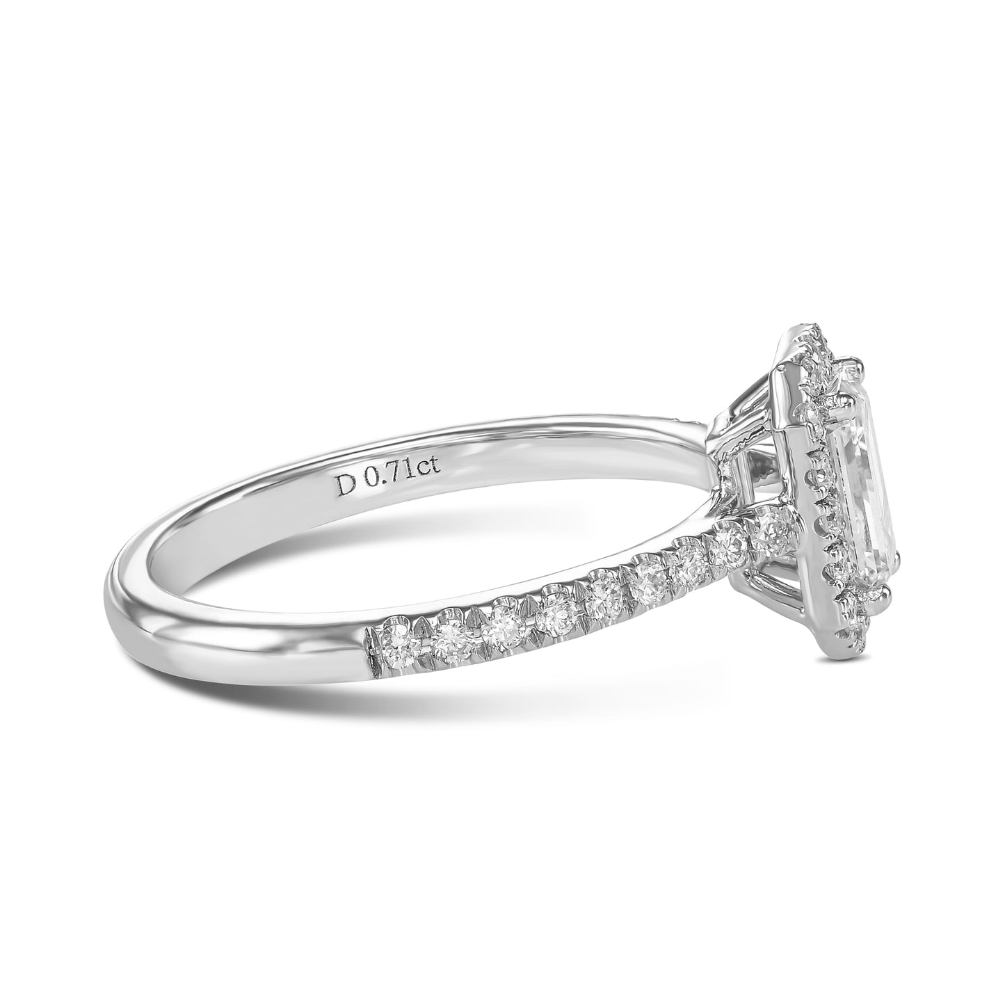 18K White Gold Engagement Ring With 0.94 TCW Natural Diamond