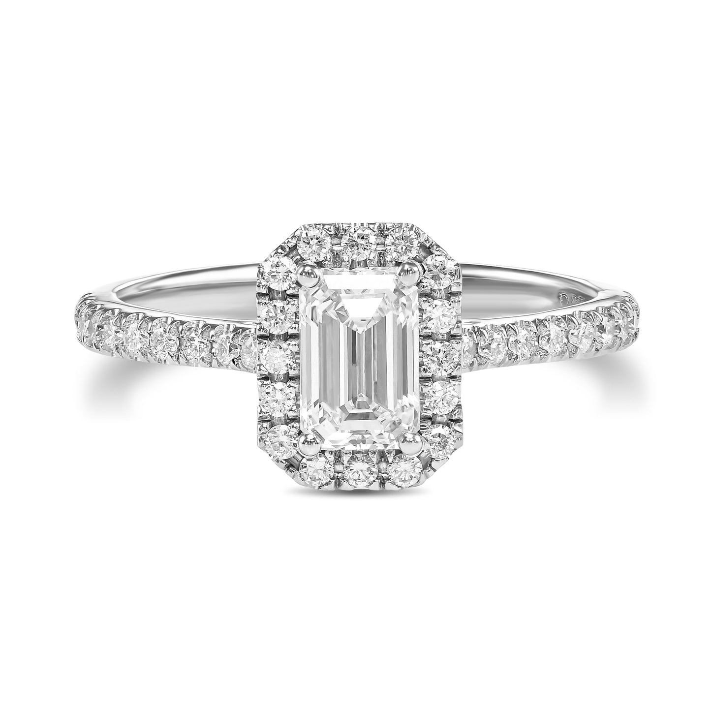 18K White Gold Engagement Ring With 0.94 TCW Natural Diamond