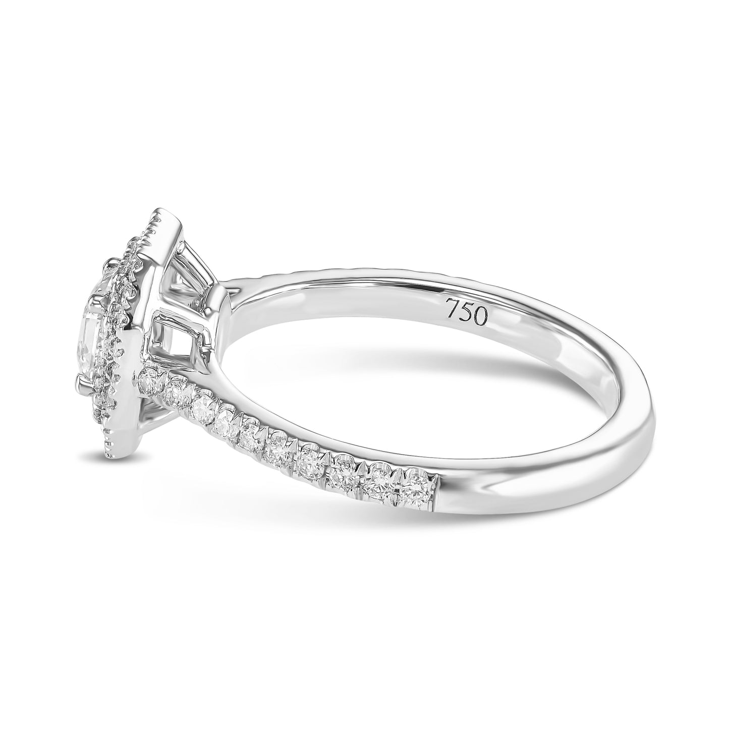 18K White Gold Engagement Ring With 0.86 TCW Natural Diamonds
