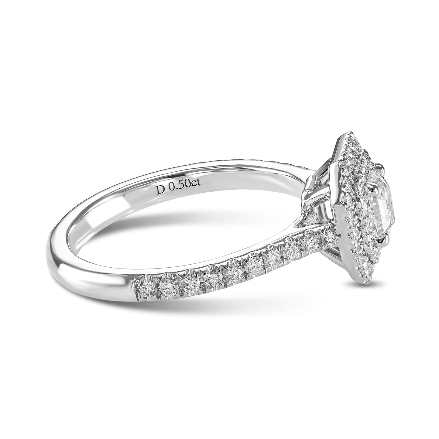 18K White Gold Engagement Ring With 0.86 TCW Natural Diamonds