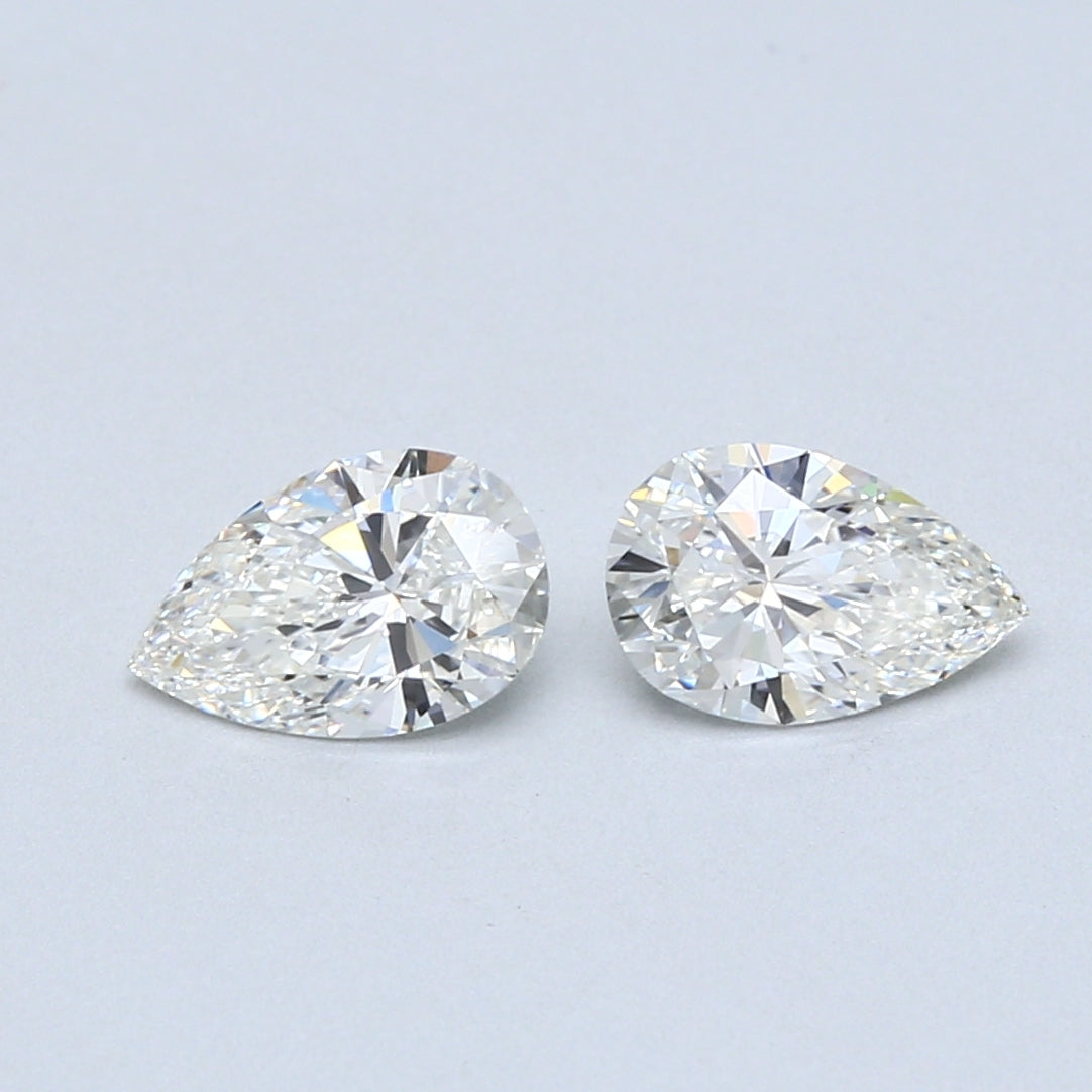 1.13 TCW Pair of Pear Shape Natural Loose Diamonds