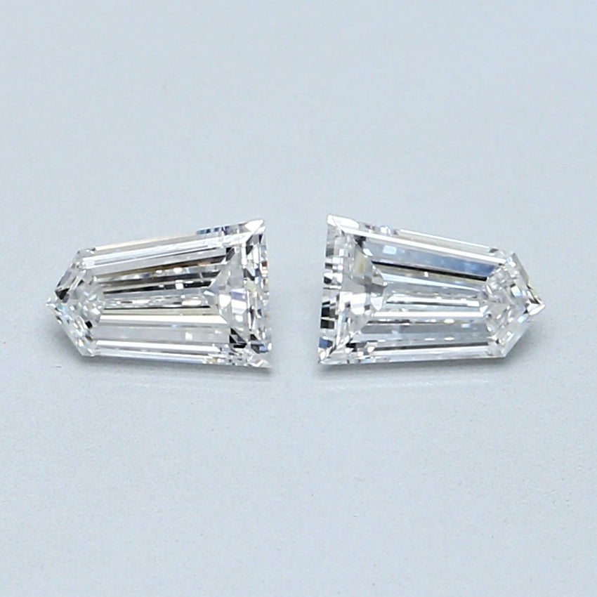 0.60 TCW Pair of Tapered Bullet Shape Natural Loose Diamonds