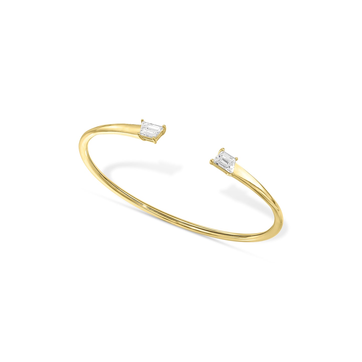 1.14tcw Pair of Trapezes Natural Diamond in 18k White Gold Bangle