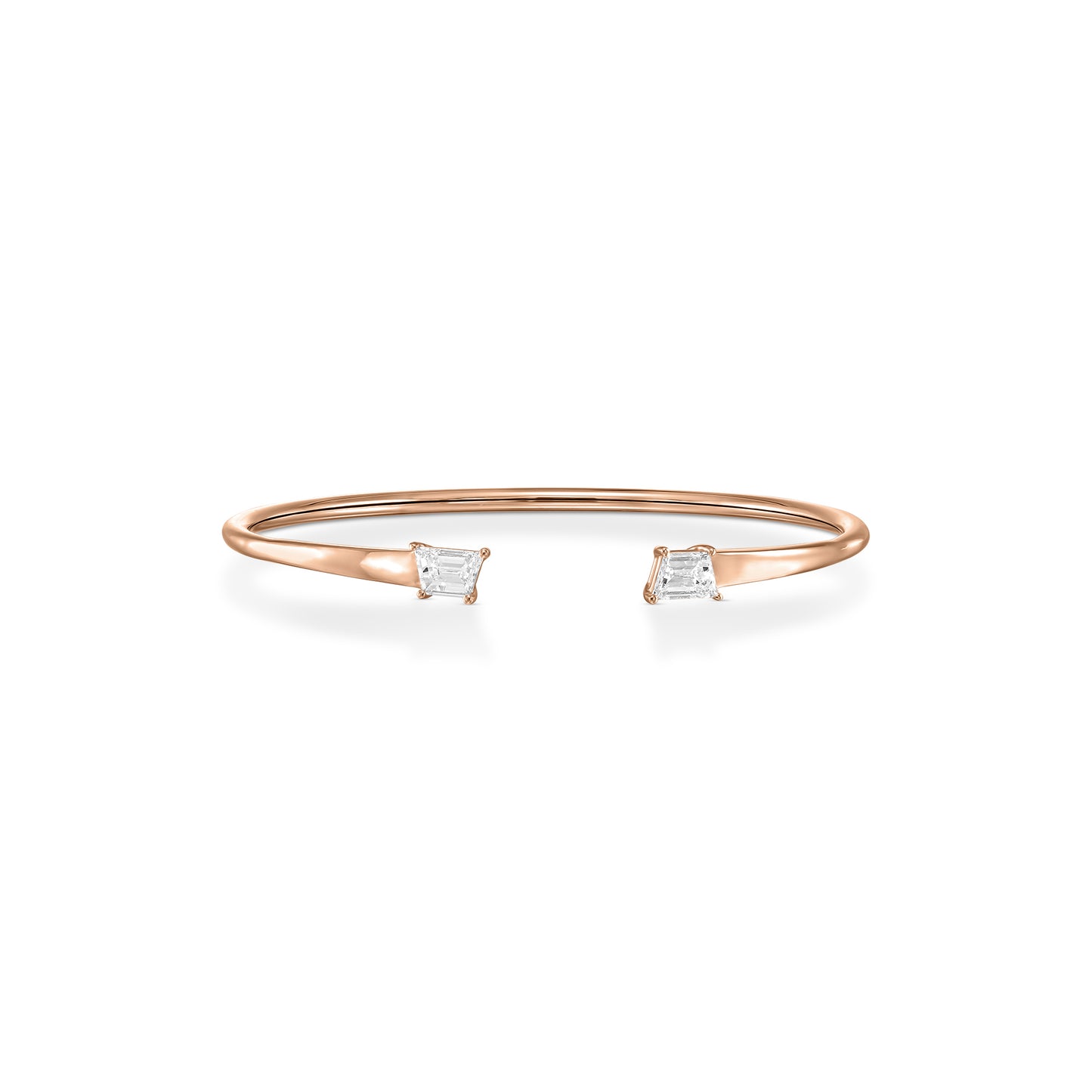 1.14tcw Pair of Trapezes Natural Diamond in 18k White Gold Bangle