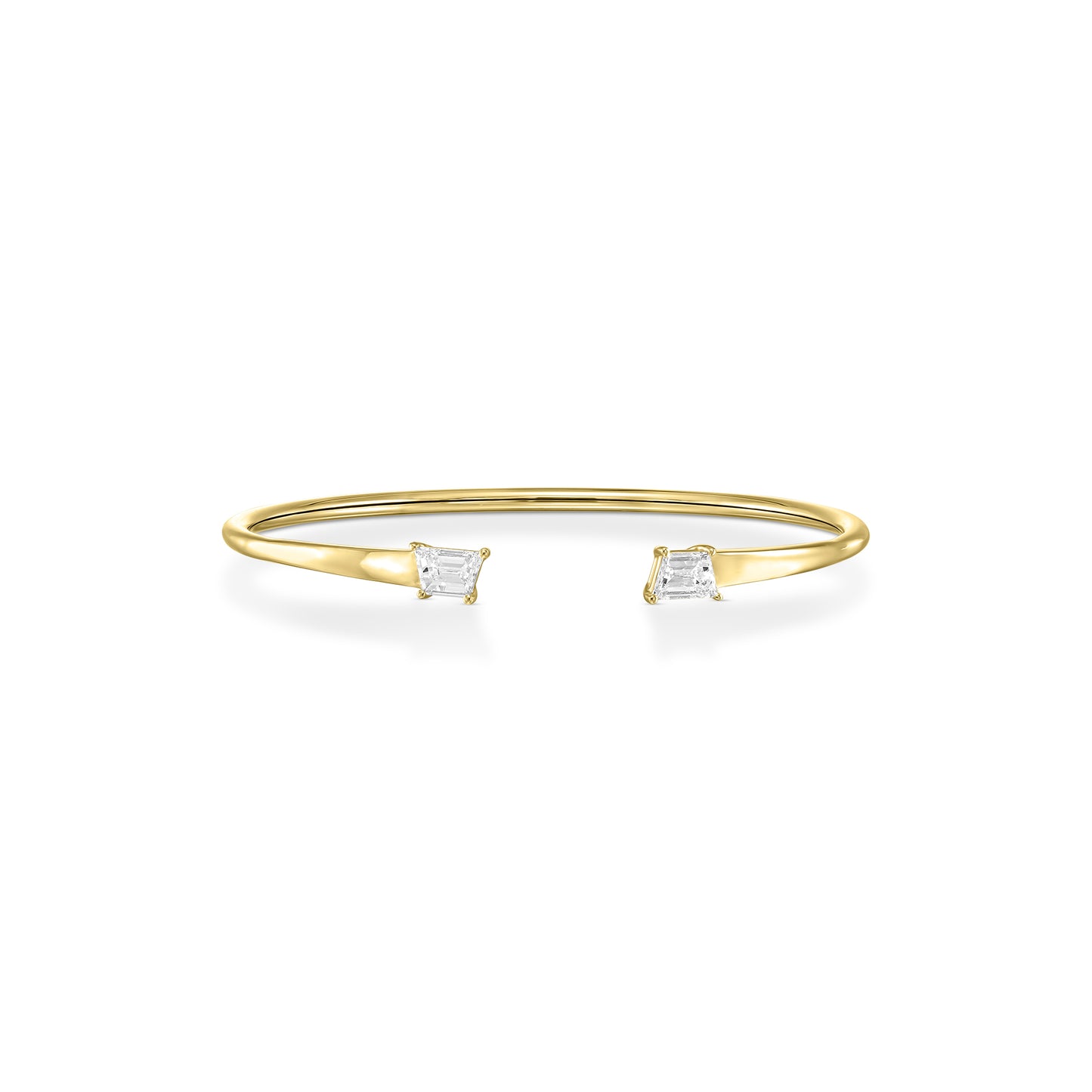 1.14tcw Pair of Trapezes Natural Diamond in 18k White Gold Bangle