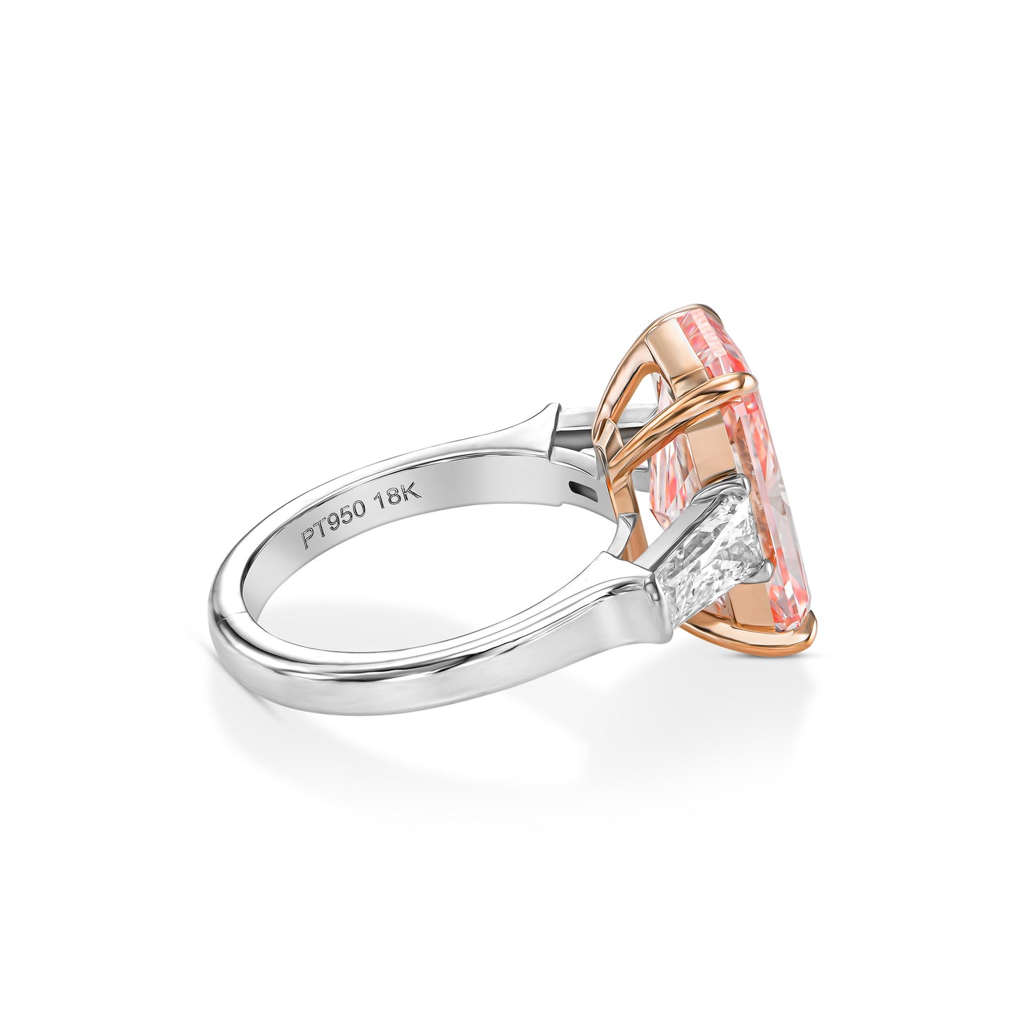 Platinum Statement Ring With 7.01 Ct Fancy Vivid Pink Radiant (Treated Color) Diamond