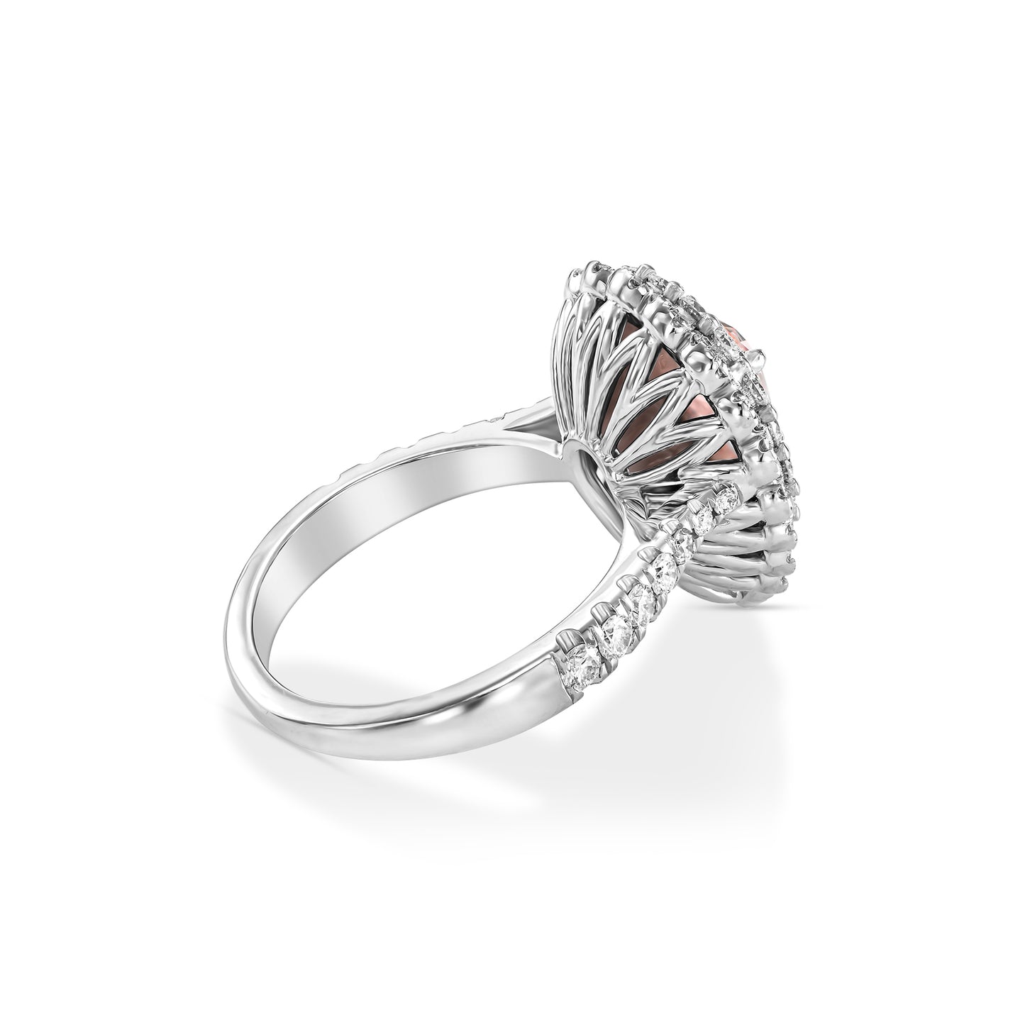 18K White Gold Statement Ring With 1 Carat Fancy Coloured Diamond