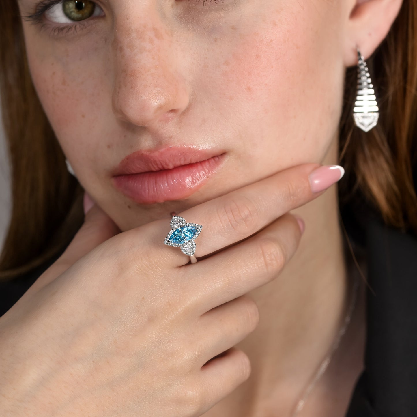 18K White Gold Statement Ring With 1.34 Carat Fancy Coloured Diamond