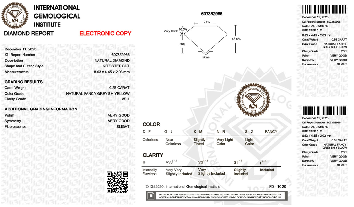 0.55 Carat Kite Shape Loose Natural Diamond