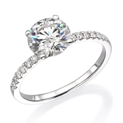 18K White Gold Engagement Ring With 1.64 TCW Natural Diamonds