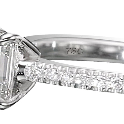 18K White Gold Engagement Ring With 2.14 TCW Natural Diamonds
