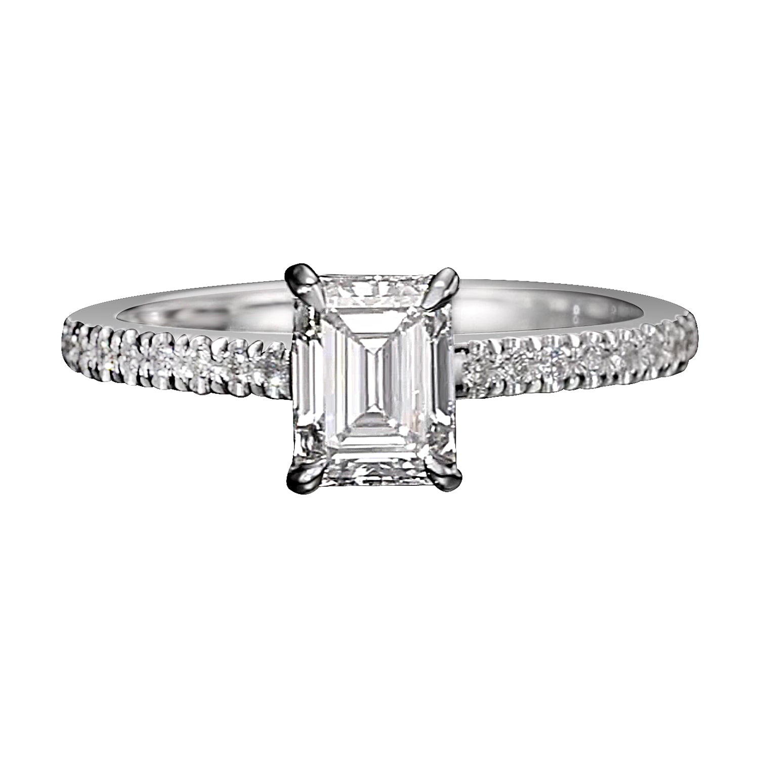 18K White Gold Engagement Ring With 2.14 TCW Natural Diamonds