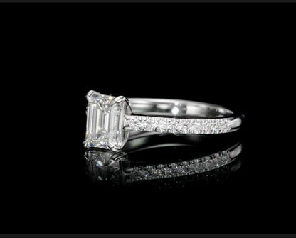 18K White Gold Engagement Ring With 2.14 TCW Natural Diamonds