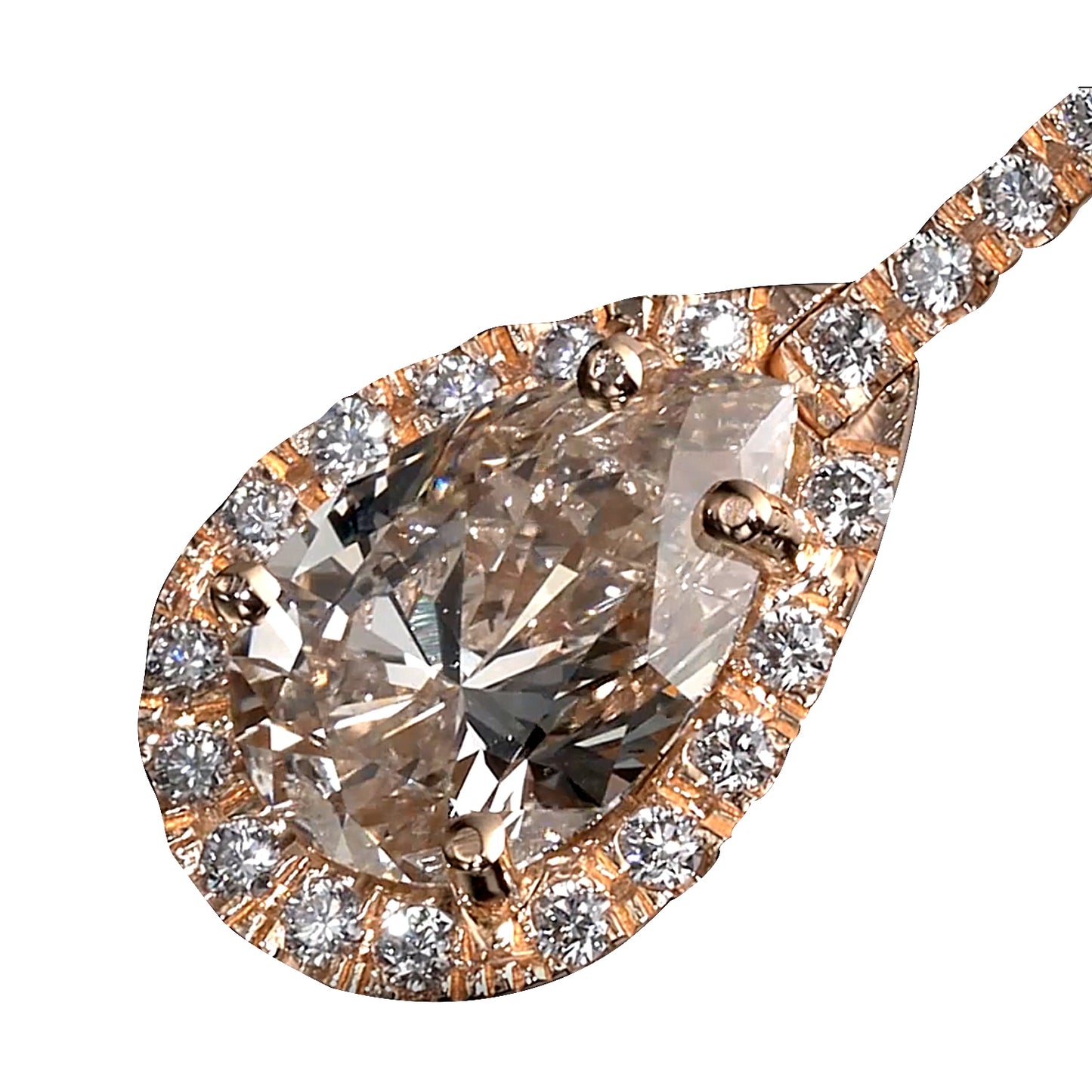 18K Rose Gold Dangle Earrings With 2.87 TCW - Natural Fancy Colored Diamond Main Stone