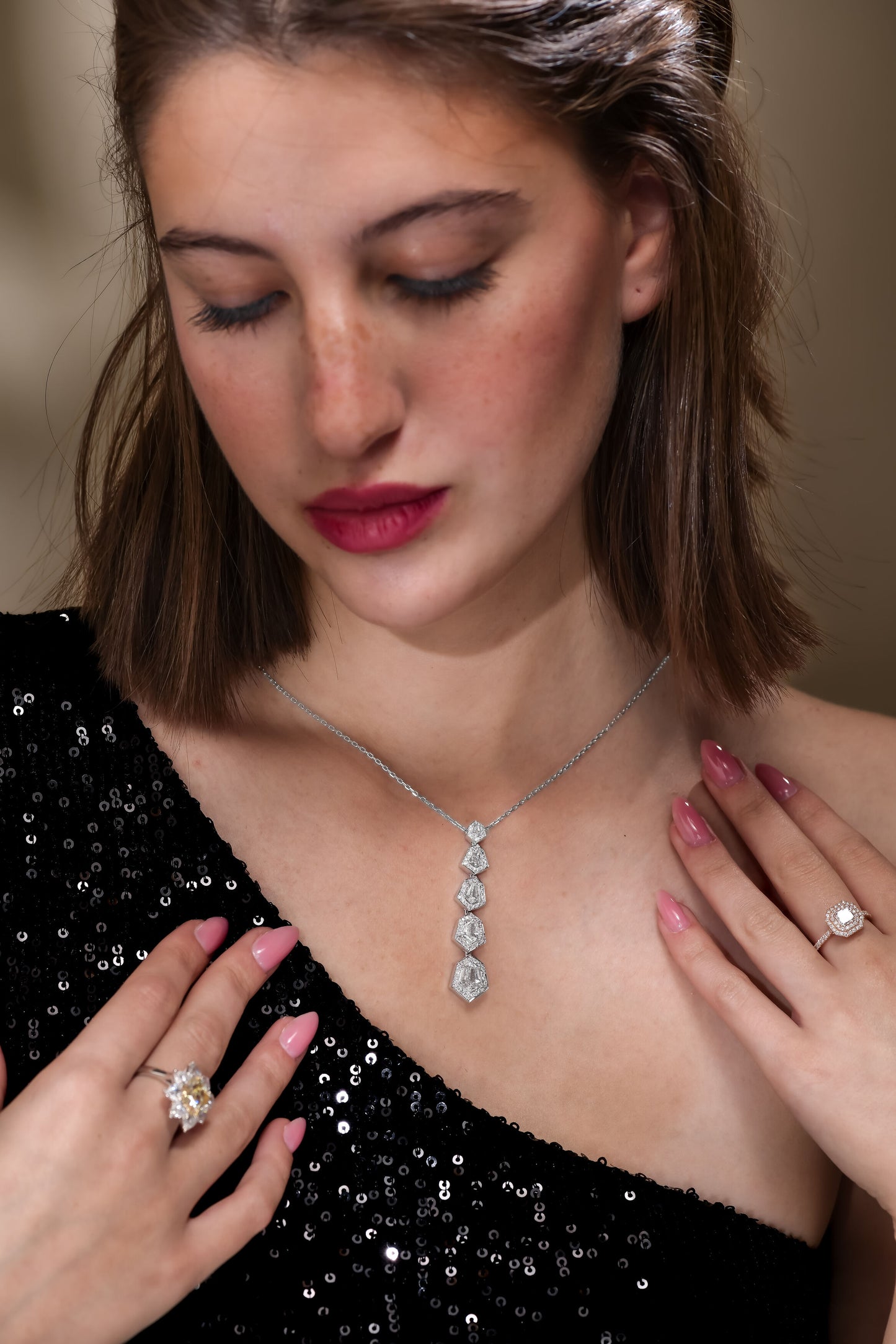 18K White Gold Pendant Necklace With 3.00 TCW Natural Diamond