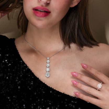 18K White Gold Pendant Necklace With 3.00 TCW Natural Diamond