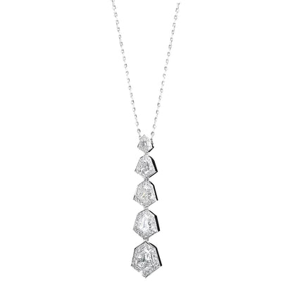18K White Gold Pendant Necklace With 3.00 TCW Natural Diamond