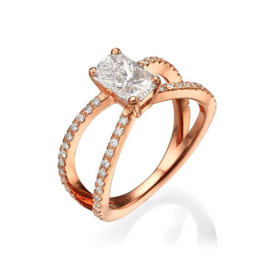 18K Rose Gold Engagement Ring With 1.42 TCW Natural Diamond