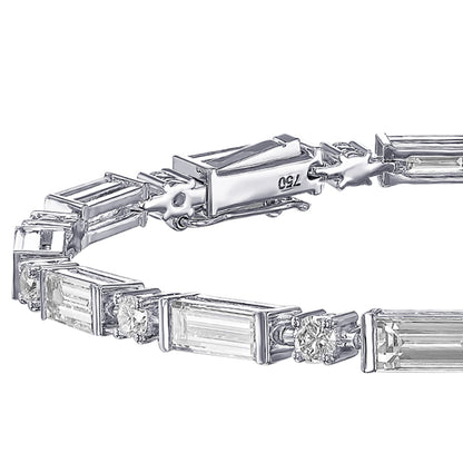 18K White Gold Tennis Bracelet With 6.26 TCW Natural Diamond