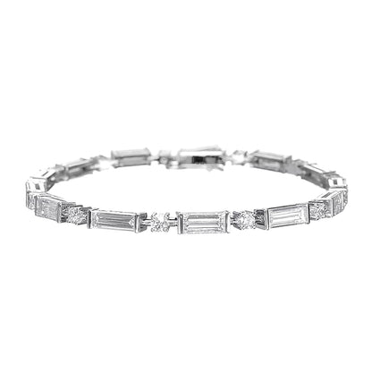 18K White Gold Tennis Bracelet With 6.26 TCW Natural Diamond