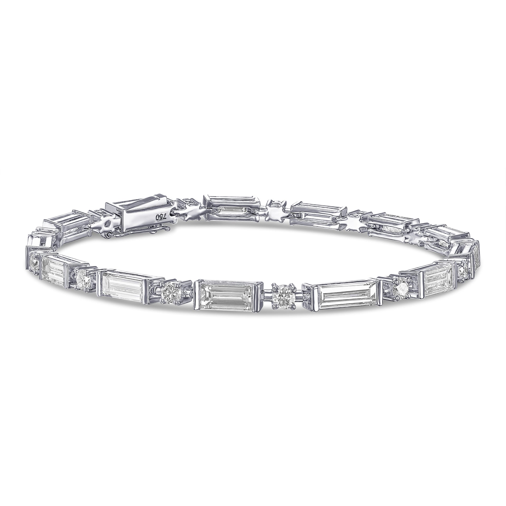 18K White Gold Tennis Bracelet With 6.26 TCW Natural Diamond