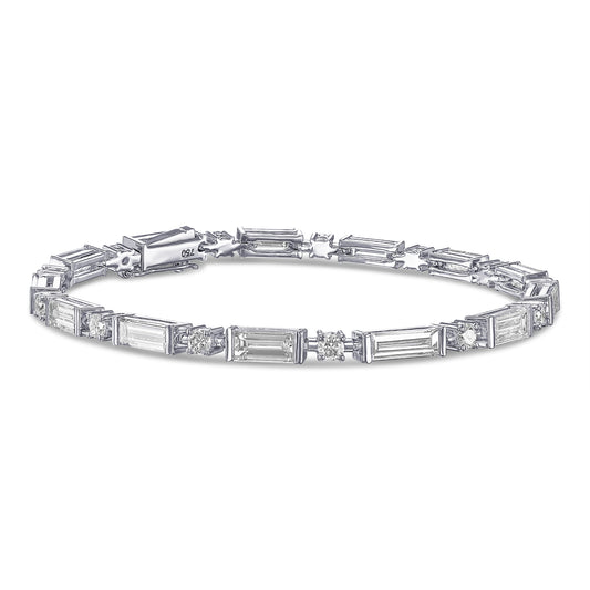 18K White Gold Tennis Bracelet With 6.26 TCW Natural Diamond
