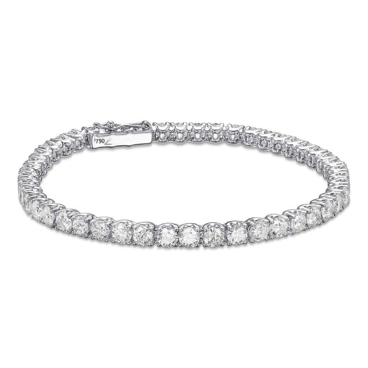 18K White Gold Tennis Bracelet With 6.89 TCW Natural Diamond