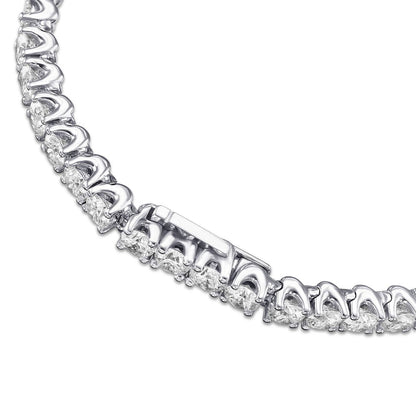 18K White Gold Tennis Bracelet With 6.89 TCW Natural Diamond