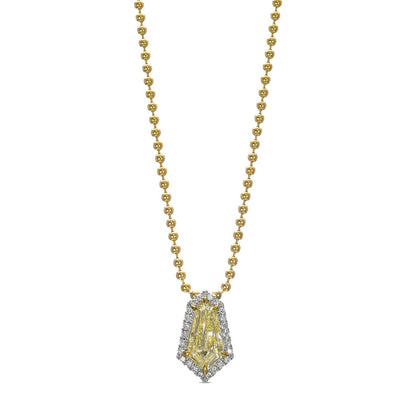 18K White Gold Pendant necklace With 0.94 TCW - Natural Fancy Colored Diamond Main Stone