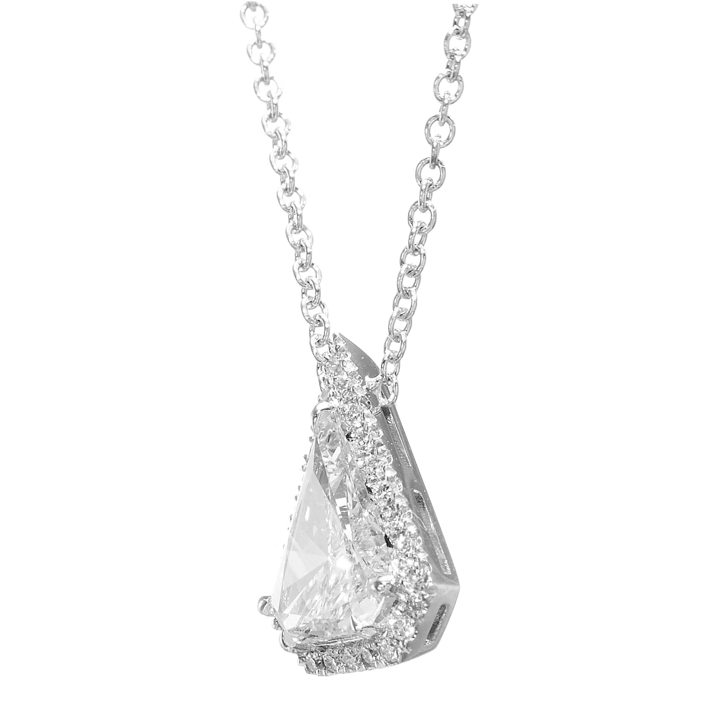 18K White Gold Pendant Necklace With 1.01 TCW Natural Diamond