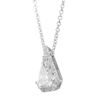 18K White Gold Pendant Necklace With 1.01 TCW Natural Diamond