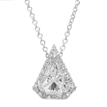 18K White Gold Pendant Necklace With 1.01 TCW Natural Diamond