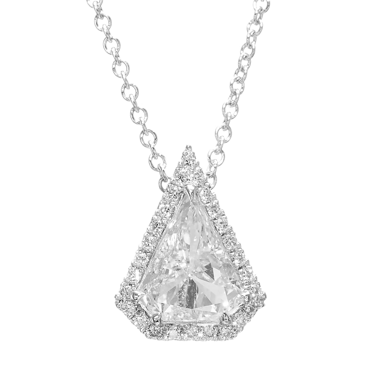18K White Gold Pendant Necklace With 1.01 TCW Natural Diamond