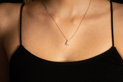18K White Gold Pendant Necklace With 1.01 TCW Natural Diamond