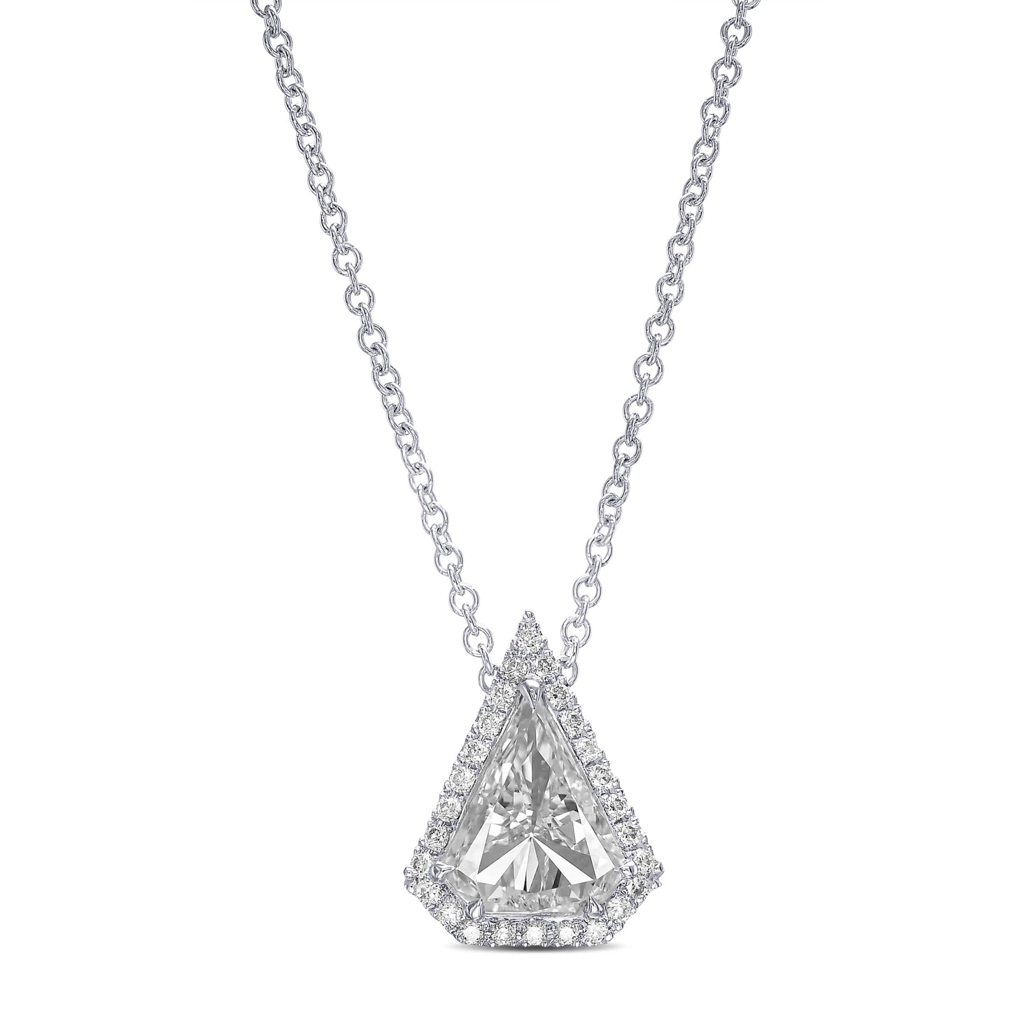 18K White Gold Pendant Necklace With 1.01 TCW Natural Diamond