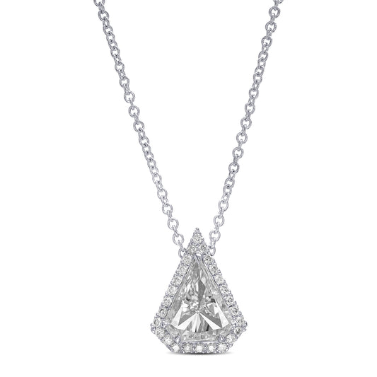 18K White Gold Pendant Necklace With 1.01 TCW Natural Diamond