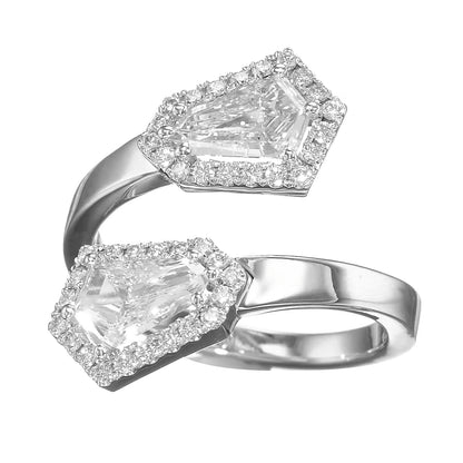 18K White Gold Wrap Around Ring With 1.35 TCW Natural Diamond