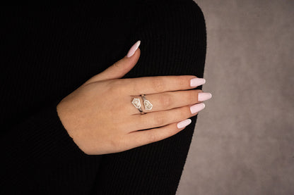 18K White Gold Wrap Around Ring With 1.35 TCW Natural Diamond