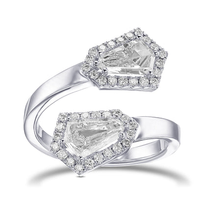 18K White Gold Wrap Around Ring With 1.35 TCW Natural Diamond