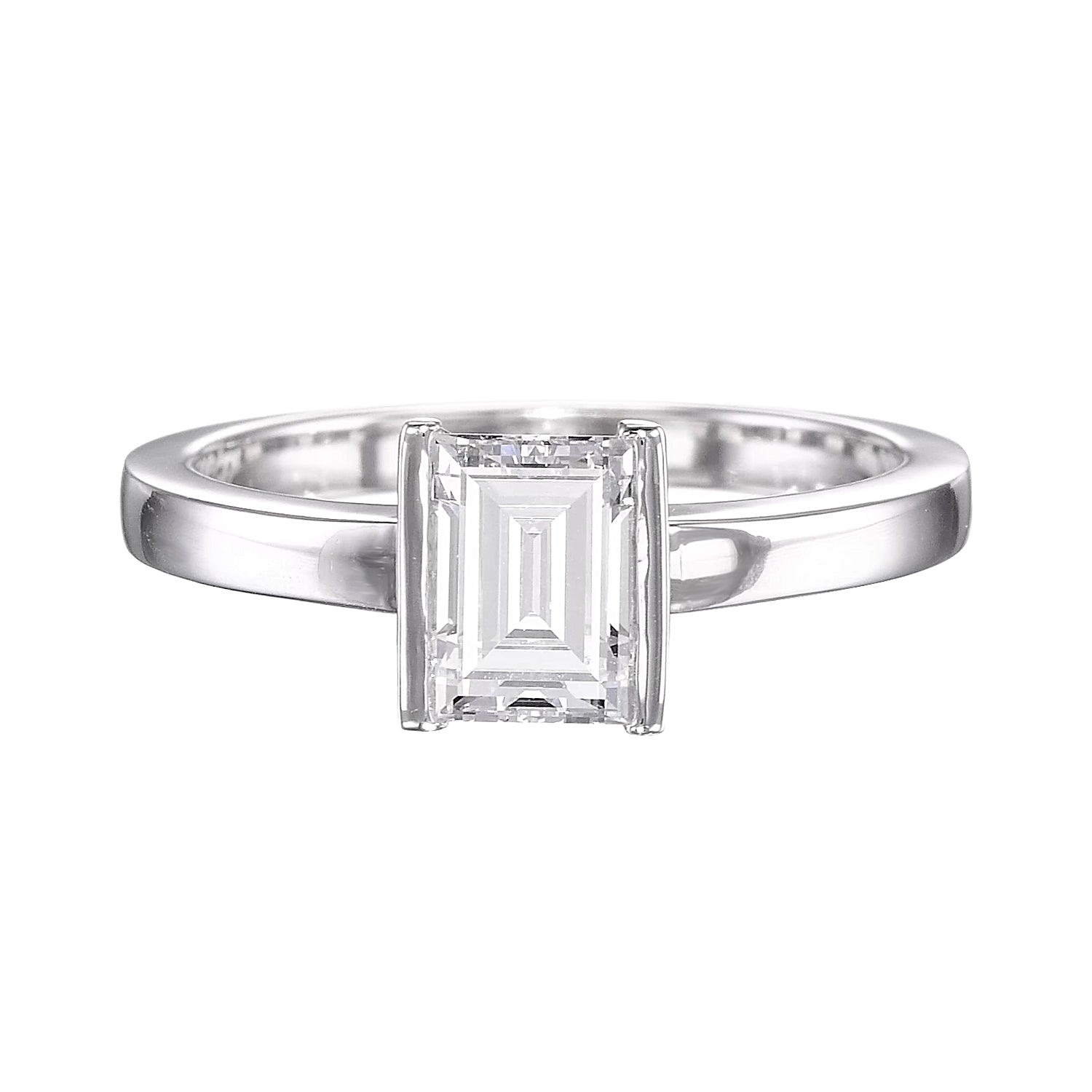 18K White Gold Solitaire Ring With 0.95 TCW Natural Diamond