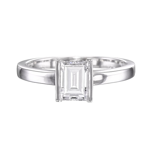 18K White Gold Solitaire Ring With 0.95 TCW Natural Diamond