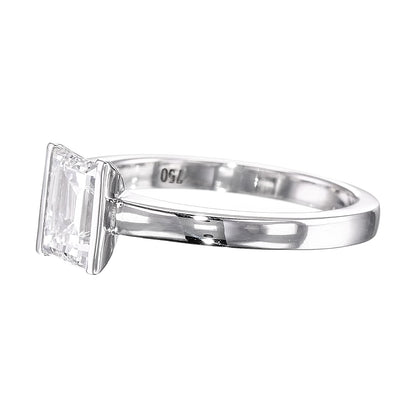 18K White Gold Solitaire Ring With 0.95 TCW Natural Diamond