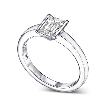 18K White Gold Solitaire Ring With 0.95 TCW Natural Diamond