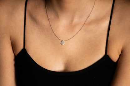 18K White Gold Pendant Necklace With 0.54 TCW Natural Diamond