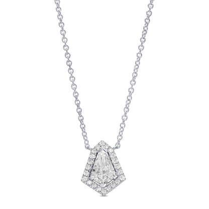 18K White Gold Pendant Necklace With 0.54 TCW Natural Diamond