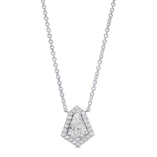18K White Gold Pendant Necklace With 0.54 TCW Natural Diamond
