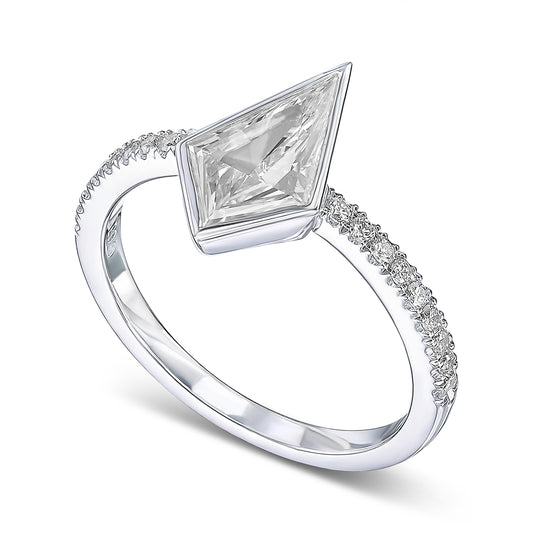 18K White Gold Statement Ring With 0.82 TCW Natural Diamond
