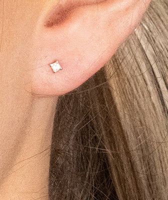 14K Yellow Gold Stud Earrings With 0.10 TCW Natural Diamond