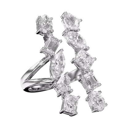 18K White Gold Statement Ring With 3.44 TCW Natural Diamond