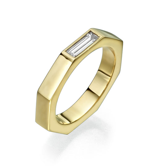 18K Yellow Gold Solitaire Ring With 0.28 TCW Natural Diamond
